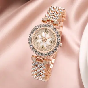Crystal Lotus Rose Gold Watch